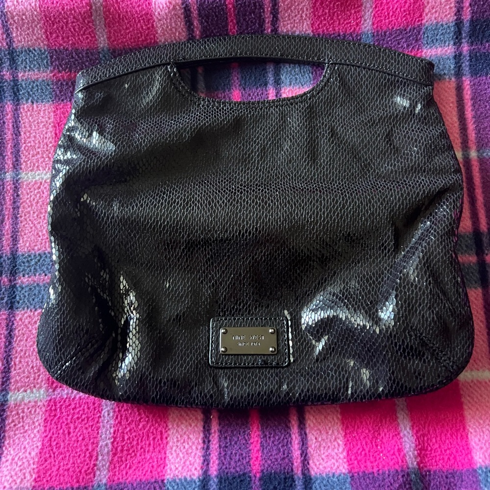 Nine West Black Clutch‎ Party Evening Bag Soft Luxury